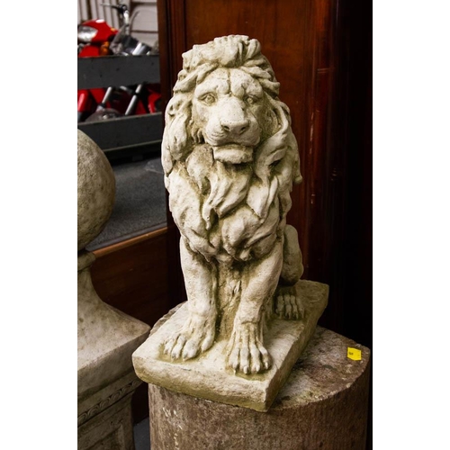 408 - PAIR OF LIONS 40CM HIGH