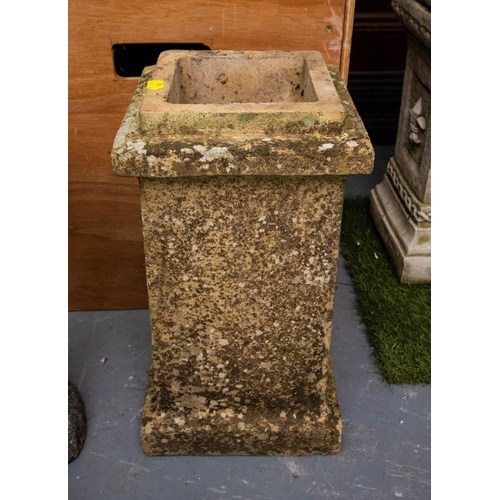 414 - 2 SQUARE CHIMNEY POTS/PLANTERS 44H X 23W CM