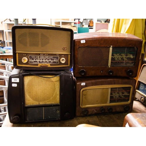 496 - 4 OLD RADIOS - AS FOUND