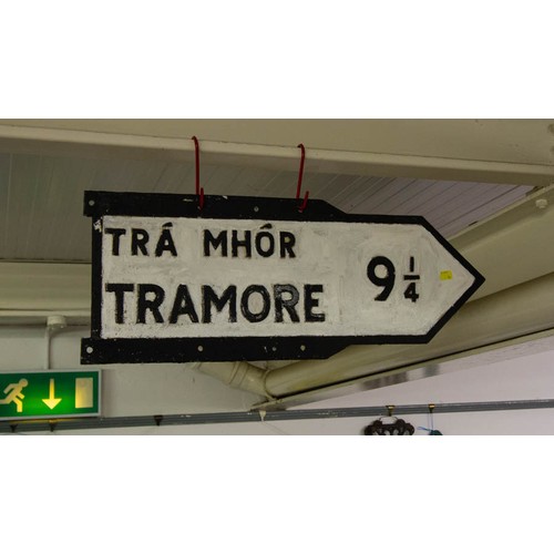 140B - CAST DOUBLE SIDED TRAMORE ROAD SIGN