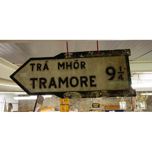 140B - CAST DOUBLE SIDED TRAMORE ROAD SIGN