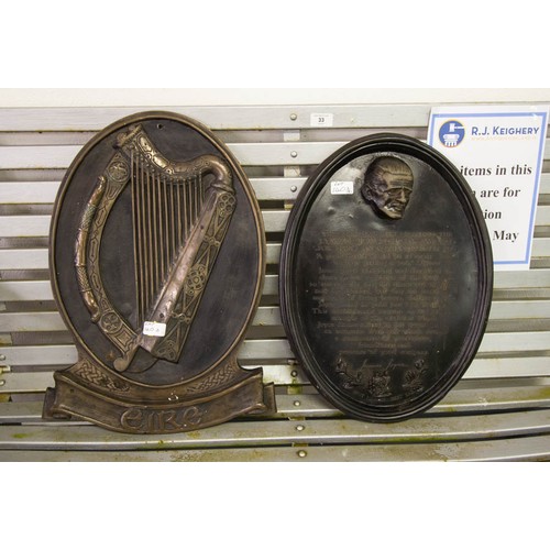 140D - JAMES JOYCE + EIRE OVAL PLAQUES