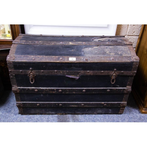 72 - ANTIQUE DOME TOP TRUNK