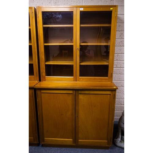 75 - PAIR OF 2 DOOR RETRO BOOKCASES