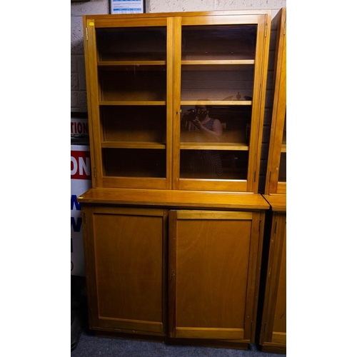 75 - PAIR OF 2 DOOR RETRO BOOKCASES