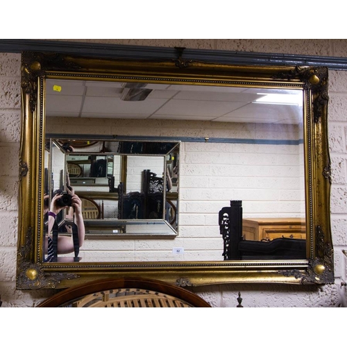 82 - GILT BEVELLED MIRROR 76 X 106