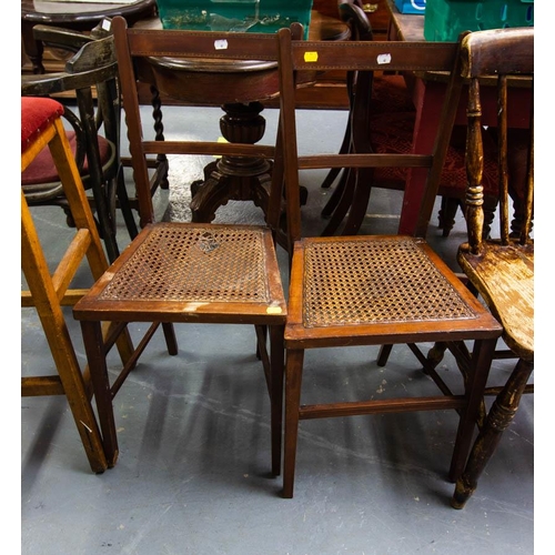 41 - PAIR OF KITCHEN CHAIRS + PR. OF INLAID CHAIRS