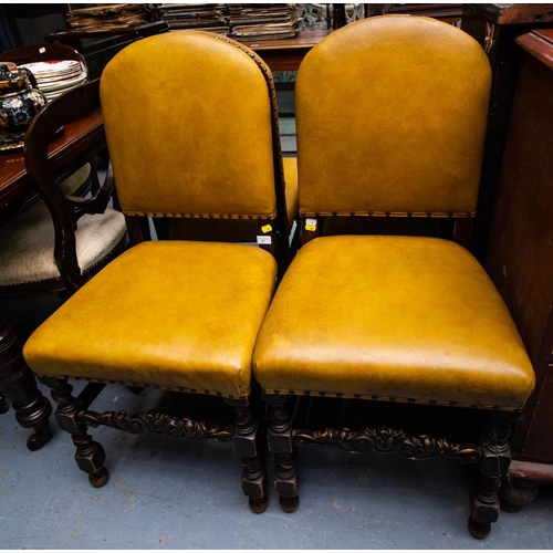 47 - 4 UPHOLSTERED OAK FRAME CHAIRS