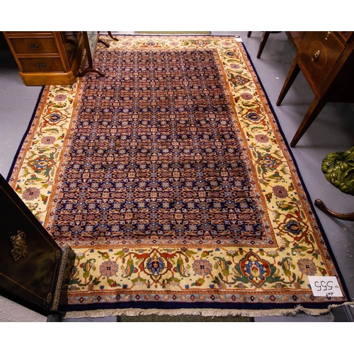 555 - BLUE GROUND PERSIAN RUG 285 X 202CM