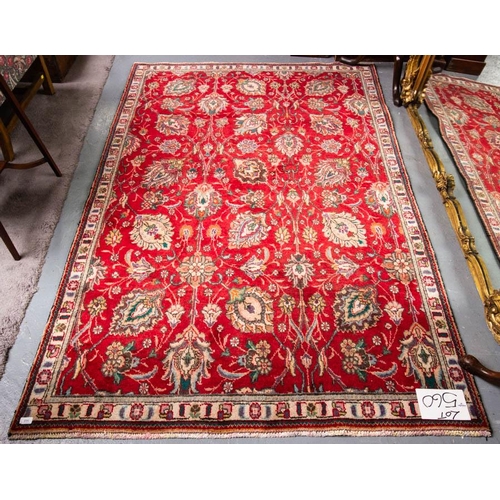 560 - VINTAGE PERSIAN TABRIZ RUNNER. 240 X 150