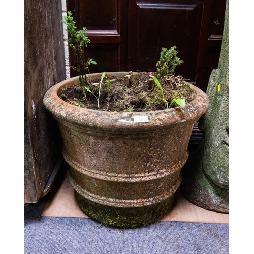 89 - 2 LARGE TERRACOTTA GARDEN PLANTER 45H CM + 3 SMALL POTS