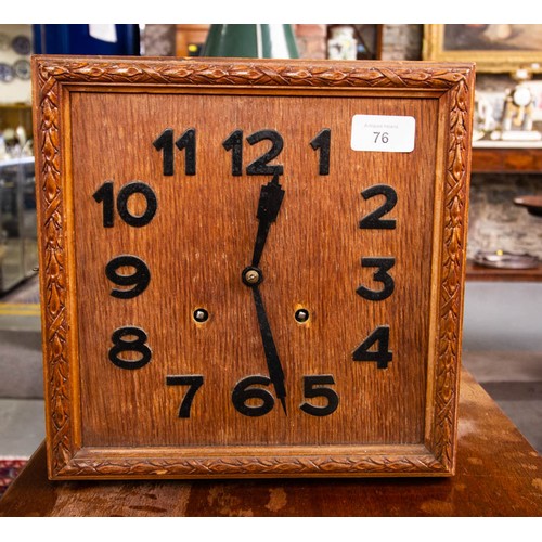 76 - SQUARE OAK CLOCK