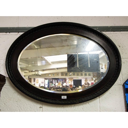 511 - OVAL FRAME BEVELLED MIRROR + CARVED MIRROR