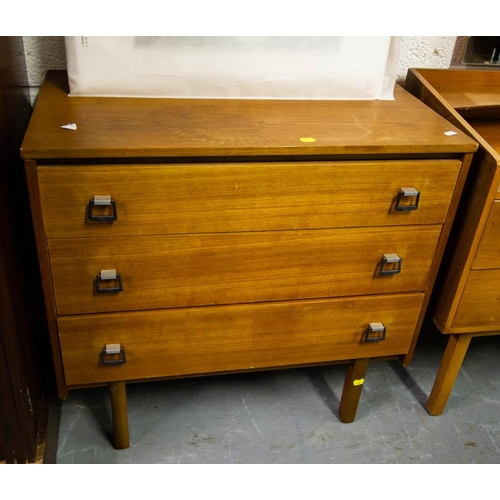 512 - TEAK DRESSING CHEST + TEAK 3 DRAWER CHEST