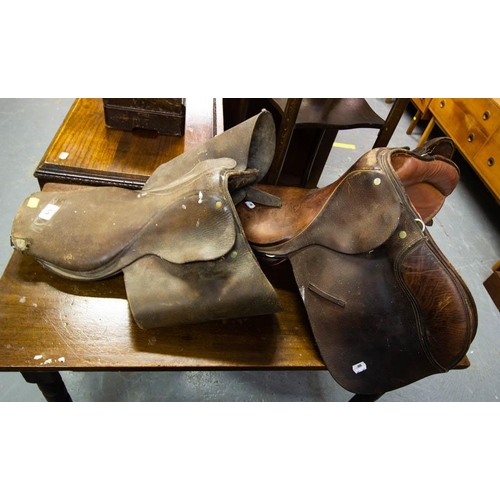 539 - 2 LEATHER SADDLES