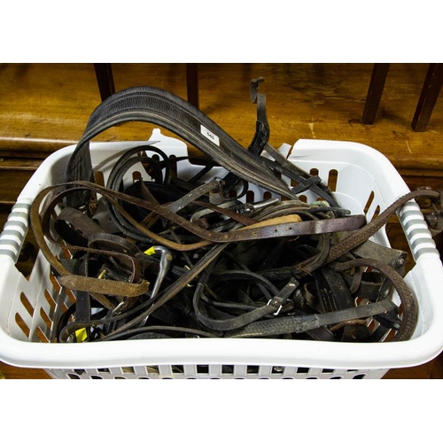 540 - BOX OF BRIDLES + BITS