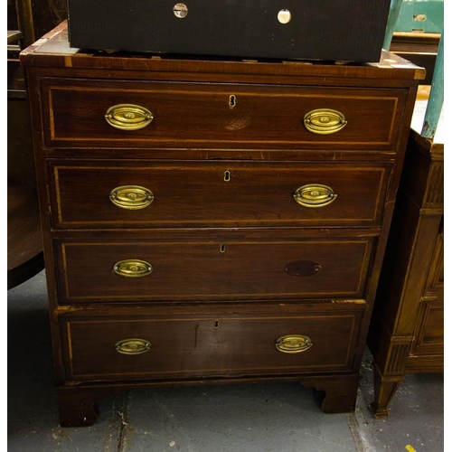 543 - 4 DRAWER GEORGIAN MAHOGANY CHEST AF