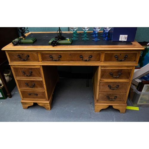 549 - MAHOGANY PEDESTAL DESK - UNPOLISHED