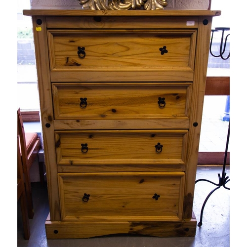 71 - PINE 4 DRAWER CHEST