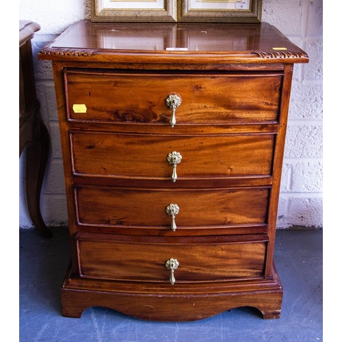 80 - NEAT MAHOGANY 4 DRAWER BEDSIDE CHEST