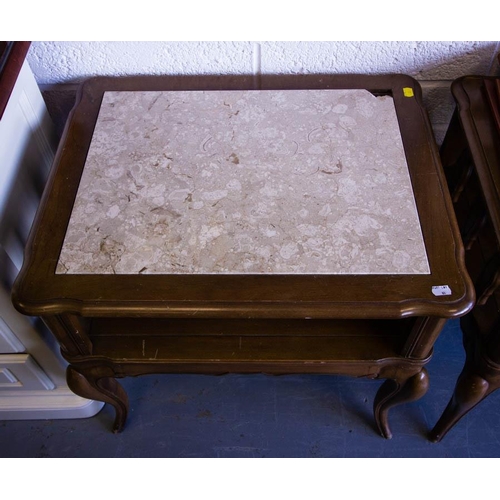 81 - PAIR OF MARBLE TOP LAMP TABLES - 1 AF. 66 X 53 X 60CM