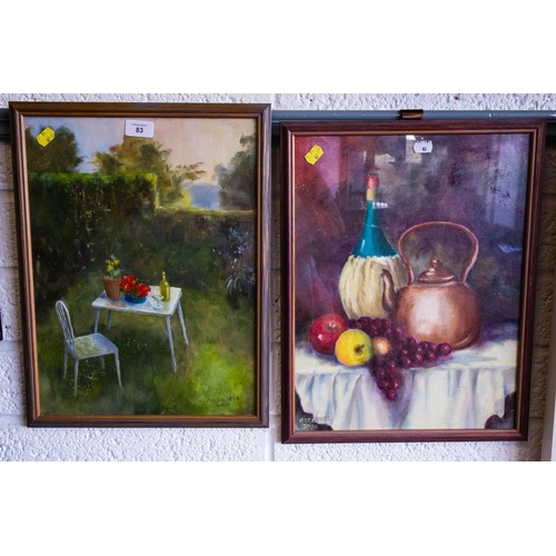 83 - 3 MICHAEL O'CONNELL OIL ON BOARD STILL LIFES