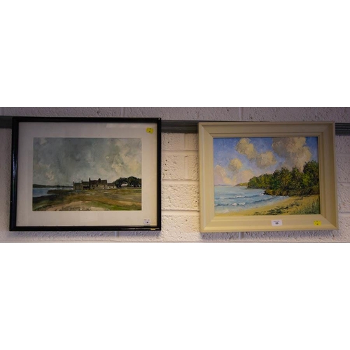 89 - 3 MICHAEL O'CONNELL WATERCOLOUR PAINTINGS, MICHAEL O'CONNELL OIL ON BOARD WOODSTOWN