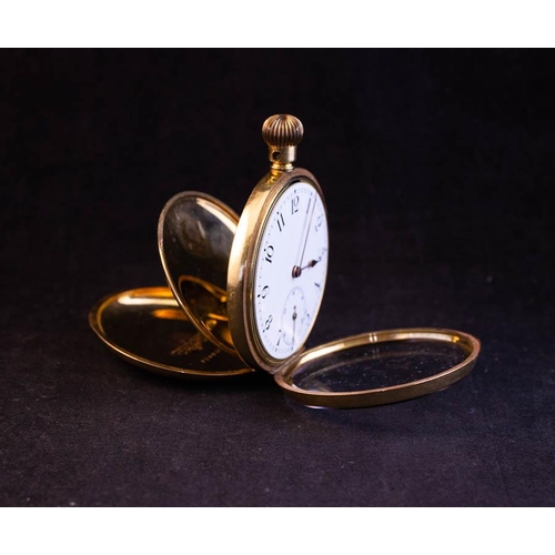 11 - SWISS MADE GOLD PLATED POCKET WATCH AF