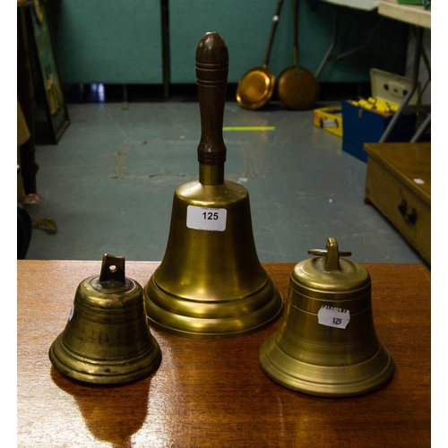 125 - 3 BRASS BELLS