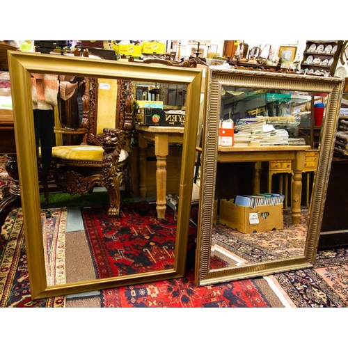 129 - 2 MODERN BEVELLED MIRRORS