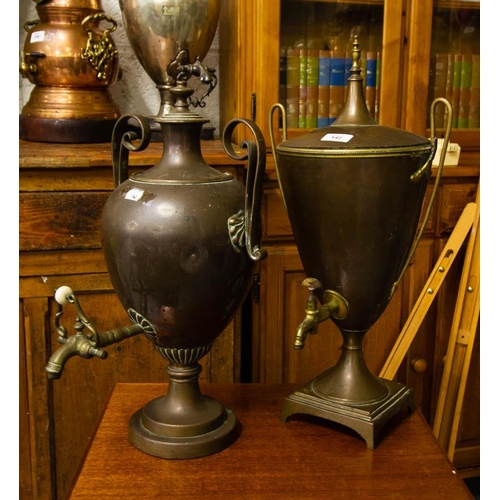 142 - 2 COPPER SAMOVARS