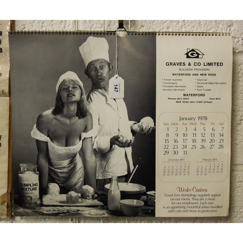 147 - VINTAGE GRAVES + CO CALENDAR 1978