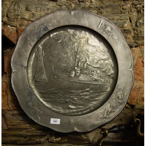 161 - PEWTER PLAQUE SMS AEGIR