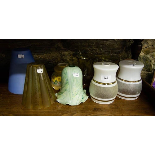 166 - LARGE COLLECTION OF GLASS SHADES