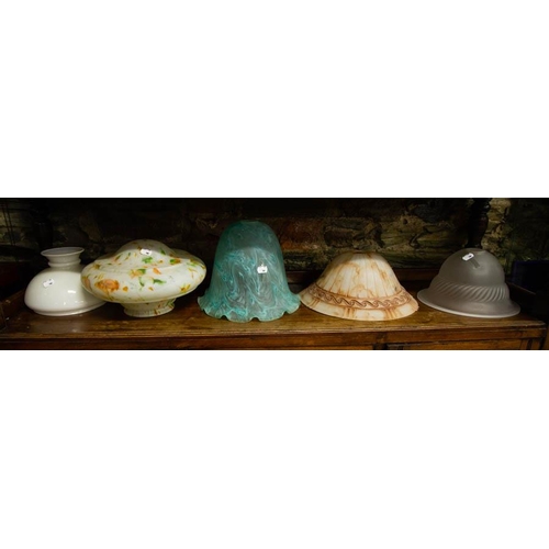 166 - LARGE COLLECTION OF GLASS SHADES