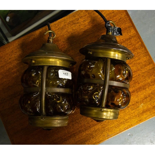 167 - 2 BRASS LANTERNS