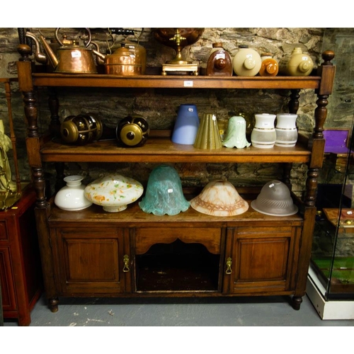 170 - MAHOGANY DUMBWAITER WITH CUPBOARD BASE