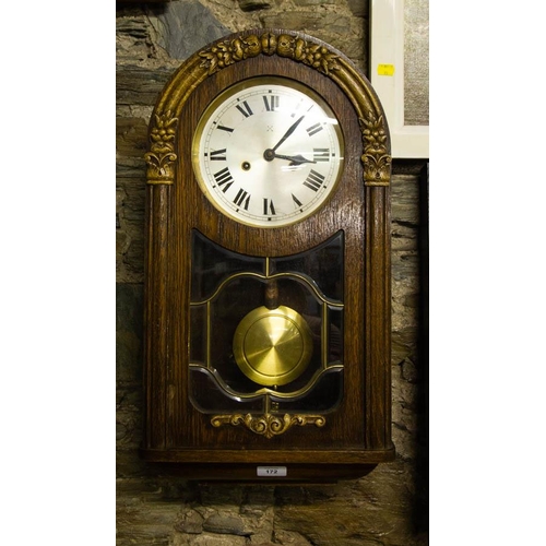 172 - OAK WALL CLOCK