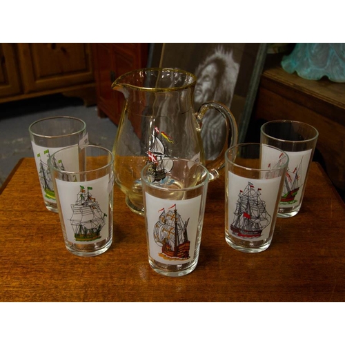 173 - 2 SHIPS IN BOTTLES + LEMONADE SET