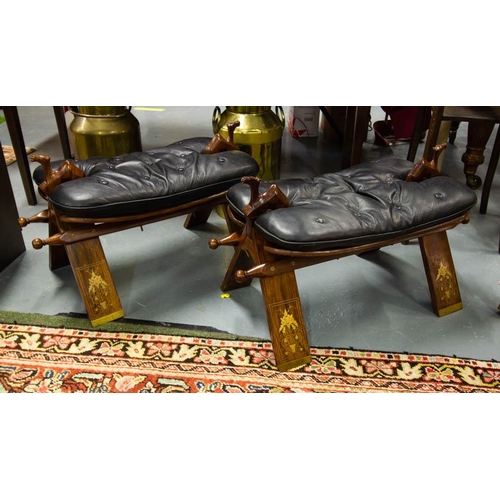 20 - PAIR OF CAMEL STOOLS