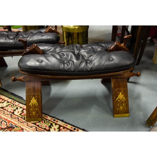 20 - PAIR OF CAMEL STOOLS