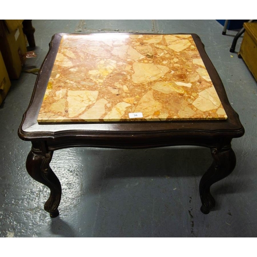 36 - SQUARE MARBLE TOP LAMP TABLE