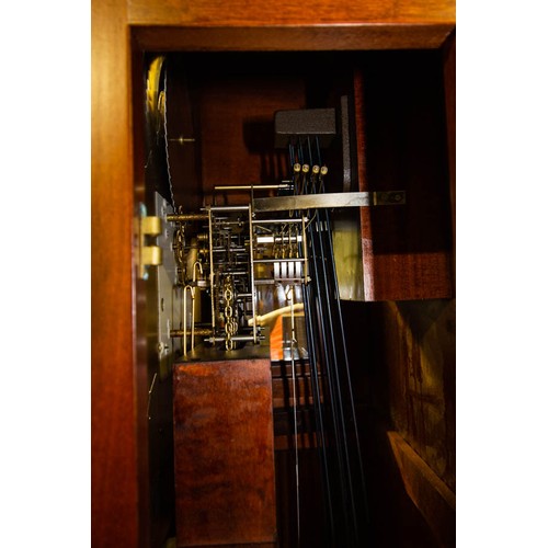 30 - MODERN MAHOGANY GRANDFATHER CLOCK WITH BRASS FACE