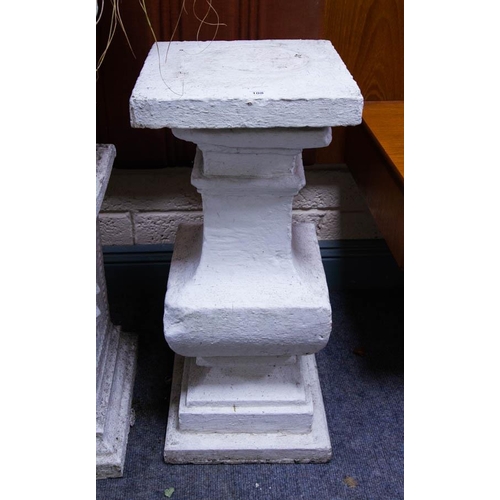 108 - PAIR OF WHITE SHAPED PLINTHS