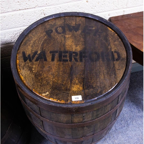 110 - OAK BARRELL MARKED POWER WATERFORD