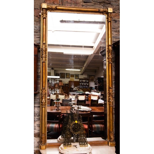 180 - PAIR OF QUALITY  ANTIQUE GILT PIER MIRRORS. 100CM WIDE BY 180CM HIGH