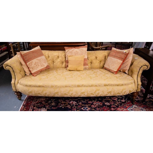 QUALITY BUTTON BACK CHESTERFIELD SETTEE. 200L X 74D X 63H CM