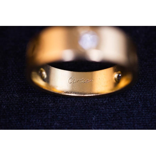 250 - 18K YELLOW GOLD CARTIER LOVE RING WITH DIAMONDS - SIZE K