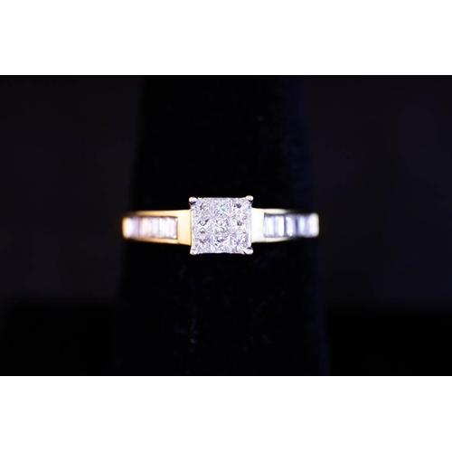 266 - 18K YELLOW GOLD DIAMOND RING