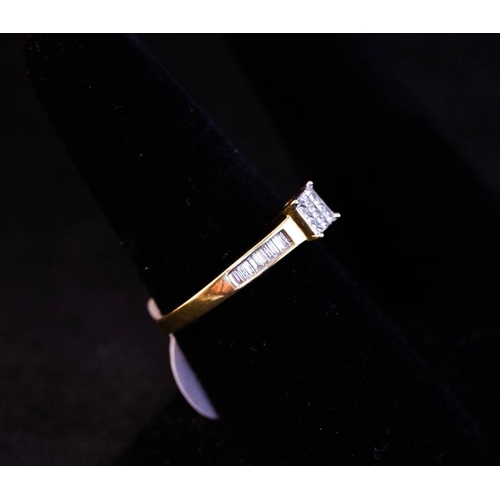 266 - 18K YELLOW GOLD DIAMOND RING